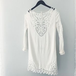 Free People Crochet mini dress w/open back sz XS
